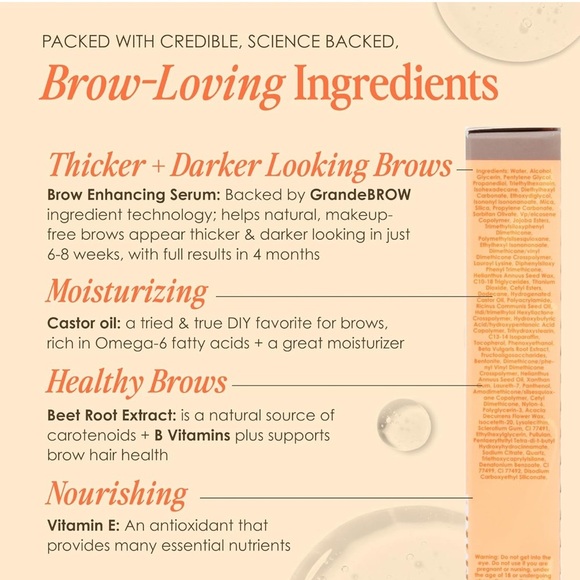 Grande Cosmetics GrandeBROW 2-in-1 Tinted Brow Gel + Brow Enhancing Serum BNIB - Picture 16 of 16